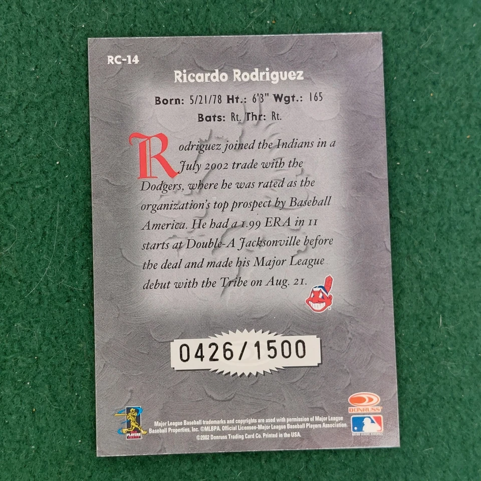 Ricardo Rodriguez 2002 Donruss Crusade Rookie Card RC-14 serial #0426/1500 - Image 2 of 4