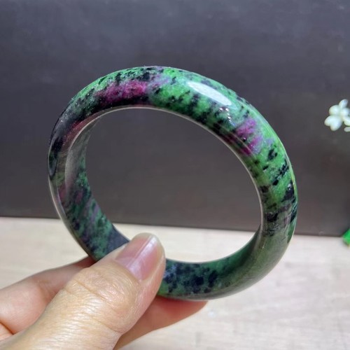 Natural Red Green Ruby Gemstone Quartz Crystal Bangle Inside Diameter 58mm - Picture 6 of 6