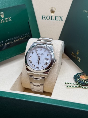 Rolex Datejust 41 NEW 2025 White Roman Dial Stainless Steel Smooth Bezel Oyster - Picture 2 of 9