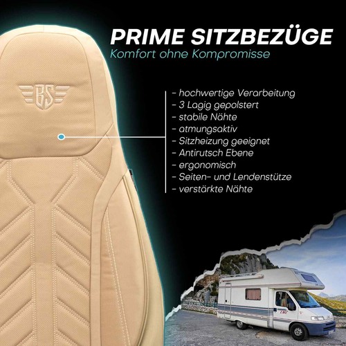 Fundas de asiento de autocaravana aptas para scooter Team 866 (beige) - Imagen 3 de 12