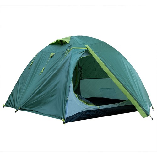 Campingzelt Trekkingzelt Kuppelzelt grün 3 Personen leicht Moskitonetz L 300 cm - Bild 6 von 9
