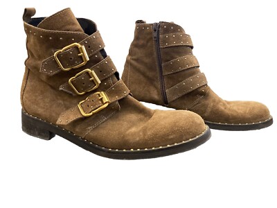 Ankle Boots Boots Minelli Minelli Brown Italian Leather Studded