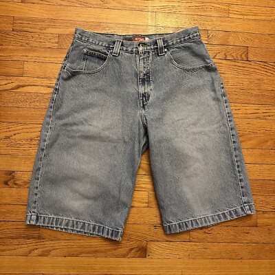 90s anchor blue beyond baggy ジョーツ greeny Vintage Anchor Blue Beyond Baggy Denim Jean Shorts Jorts Size 33