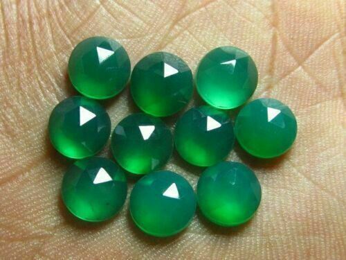 TOP SALE!! Great Lot Natural Green Onyx 12x12 mm Round Rose Cut Loose Gemstone Uzupełnij nowe