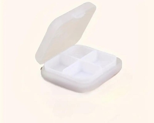 Kompakte Reise Pillenbox tragbare Pillenhülle kreuzförmig 4 Gitter Medizin Halter - Bild 1 von 5