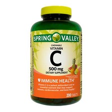 Vitamin C Chewable Tablets Dietary Supplement, Tropical Fruit, 500 mg, 200 Count