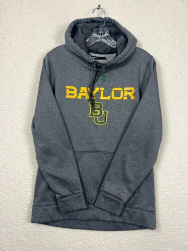 Sudadera con Capucha Baylor University Pequeña Under Armour Coldgear Gris Fútbol Suéter - Imagen 2 de 9