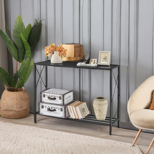 Console Table, 2-Tier Entryway Table,41.8”L Narrow Sofa Table with Shelves, Entr - Picture 2 of 9