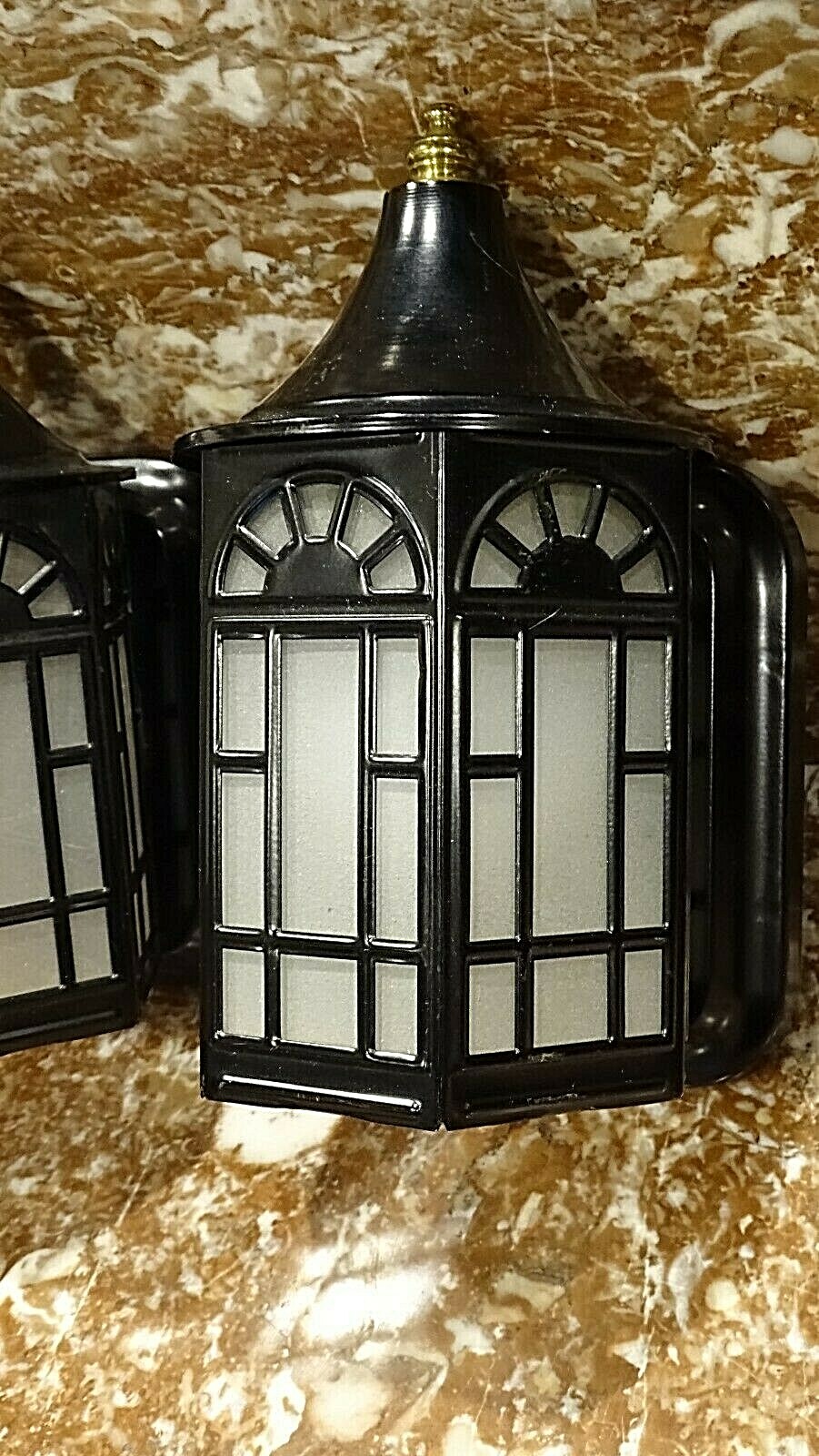 Prairie Mission 5 Panel Brass Black finished Vintage Wall sconce Lamp Fixture pr Ograniczona ilość, popularność
