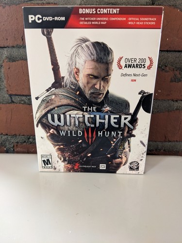 The Witcher 3: Wild Hunt PC DVD-ROM 5 Disc Set Comp W/ Manual + Map And Stickers