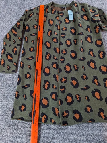 Ann Taylor Open Front Cardigan Green Cheetah Print Size S/P - Picture 6 of 11