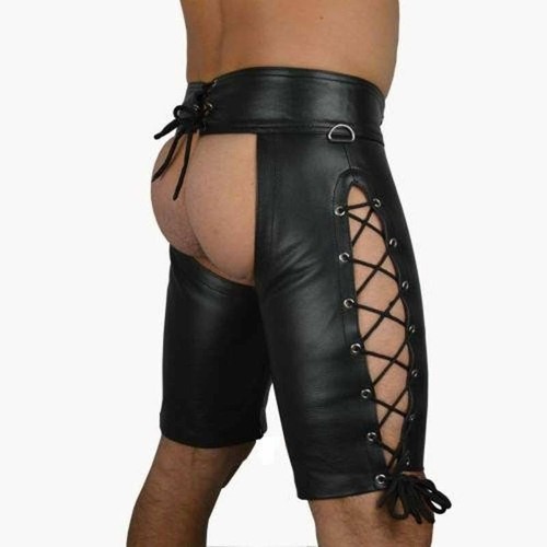 Men's Fetish Faux Leather Underwear Wet Look Boxer Briefs Shorts Pants Clubwear - Picture 3 of 16