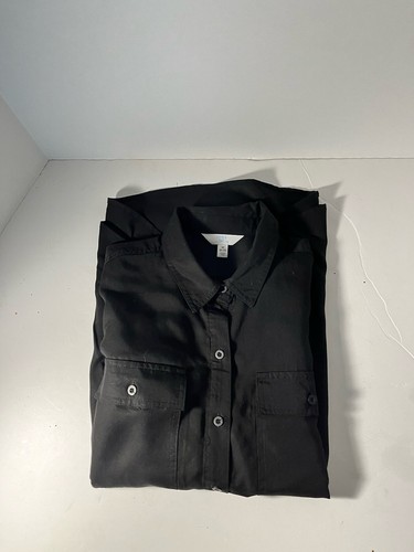 Black Time And Tru Long Or Roll Up Sleeve Size M Blouse Button Up NWT - Picture 9 of 9