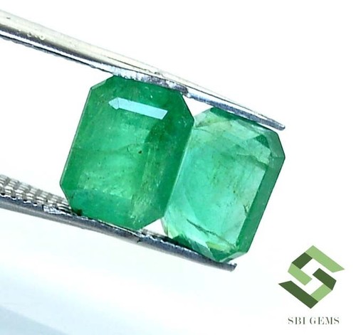 8x6 mm Natural Emerald Octagon Cut Pair 3.50 CTS Untreated Loose Gemstones - Picture 5 of 8