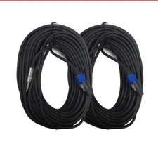 New SEISMIC AUDIO Pair of 100' Foot SPEAKON to 1/4" PA DJ SPEAKER CABLES