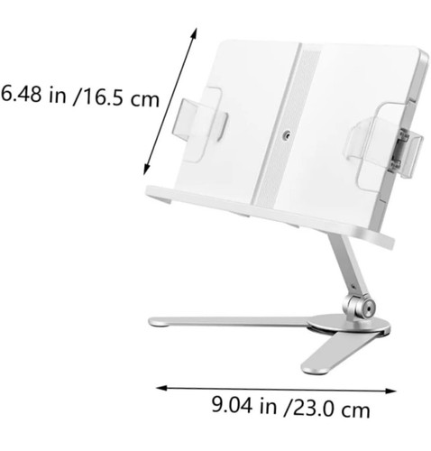 Laptop Holder Book Stand Shelf Adjustable Reading Rack Adjustable Angle Alloy - Afbeelding 10 van 24