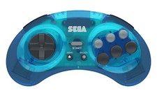 Retro-bitx SEGA MegaDrive 8-button Clear Blue BLUETOOTH Arcade Pad RET00143 -F43