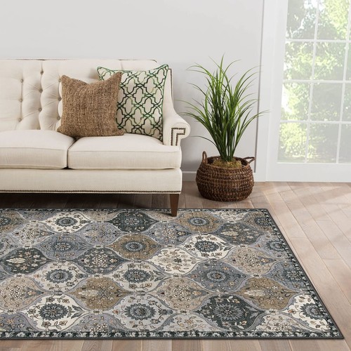 3'x5' Moroccan Trellis Rug Non-Slip Washable Accent Carpet for Bedroom & Bath - Picture 6 of 9