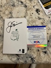 JACK NICKLAUS SIGNED MASTERS SCORE CARD DOUBLE CERT PSA AM 48072