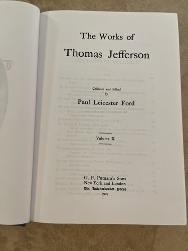The Works of Thomas Jefferson, Vol. 10 Collected and Edited - Picture 7 of 7