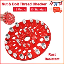 Nut and Bolt Thread Checker 30 Standard & Metric Size Portable Identifier Gauge