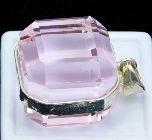 Colgante Topacio Rosa Natural 169,25 Ct Piedras Preciosas Corte Cubo Certificado Brasil Raro - Imagen 4 de 6