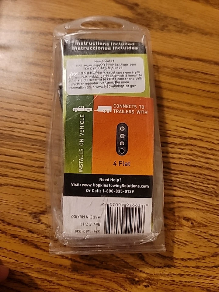 4 плоских провода автомобильный разъем 48035 Hopkins США (новый) автомобиль к прицепу - Изображение 3 из 3