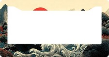 Japanese Wave And Red Sun License Plate Frame 6.3x12.2in Aluminum Car Truck Suv Japanese Wave And Red Sun License Plate Frame 6.3x12.2in Aluminum Car Truck Suv