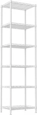 REGILLER 6 Wire Shelving 6tier 11.7"D x 16.8"W x 63"H, White 