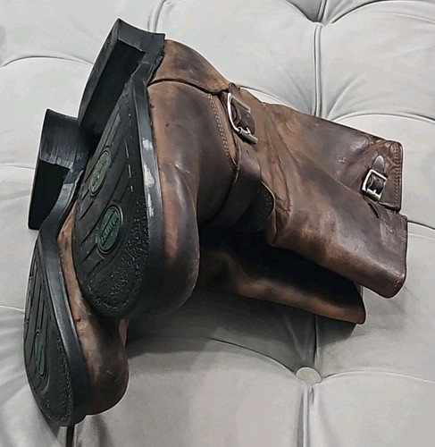 Frye 878001 Braun Leder Vintage Zum Überziehen Schnalle Cowboystiefel Herren 12 Hergestellt in den USA - Bild 18 von 21