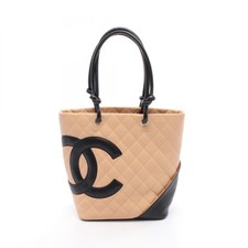 Chanel Cambon Line Lambskin Tote Bag Women Pink One Size