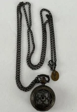 Zad 28mm Bronze Tone Quartz Pocket Necklace Watch
