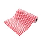 Drawer Liner Shelf Plaid Style Cabinet Liner, 11.8"W x 118"L, Red 