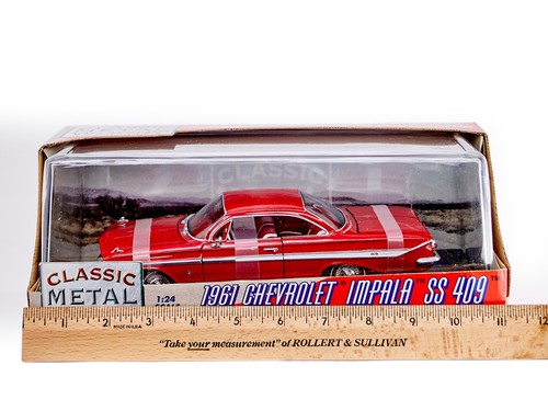 Classic Metal Works #10107 1961 CHEVROLET IMPALA SS 409 1:24 ROMAN RED NEW CA7 - Picture 10 of 13