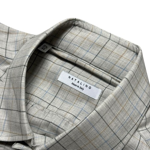 BNWT Natalino Check Shirt 17.5” Tattersall Cotton Cashmere RRP £150 Button Down - Bild 5 von 8