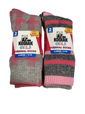 kodiak girls thermal creek socks 4 pairs 2 packs size large 4 - 10 