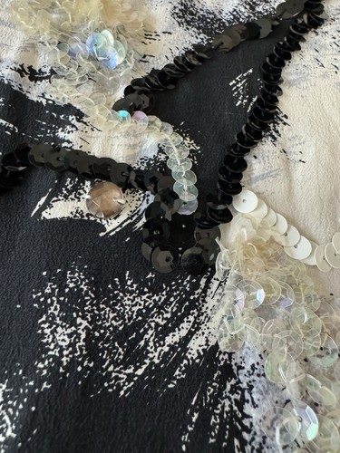 Vintage Pia Rucci Silk Top Blouse Elephant Sequin Beaded Women’s 6 - Picture 8 of 11