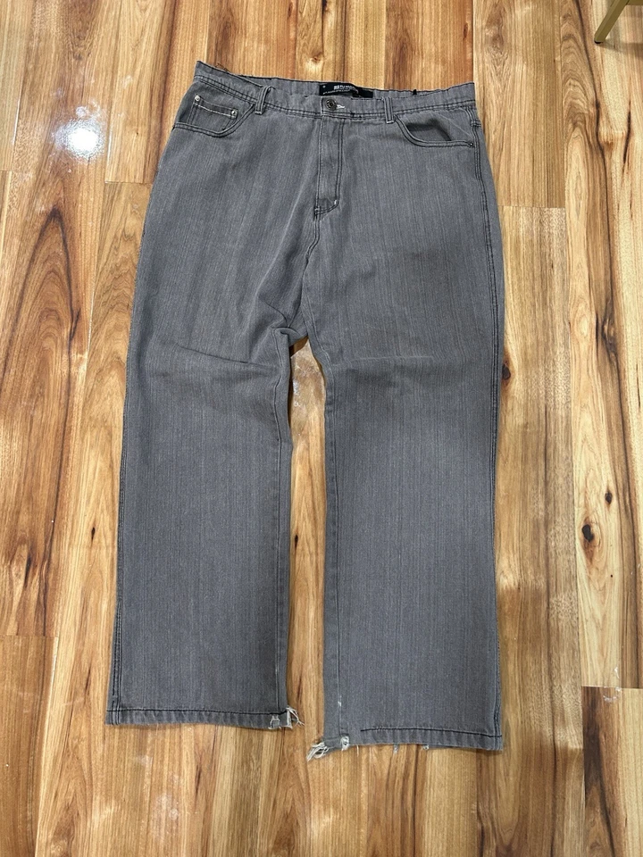 Pantalones de mezclilla para patinador holgados de pierna ancha Y2K talla 40 34 bolsillos bordados Foto 3 de 4