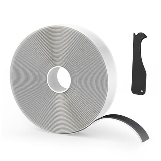 Butyl Tape" x 30 Ft None Hardening Premium Butyl Caulk Tape 1.0" x 30Ft 1 Black