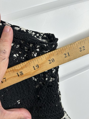 Lidschatten Gr. XL Häkel Minikleid Spaghetti Step Blumen Fee Grunge 1766 - Bild 8 von 11