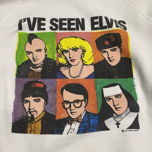Arte vintage años 90 Andy Warhol "He visto a Elvis" Lake Street cuello redondo XL - Imagen 2 de 5