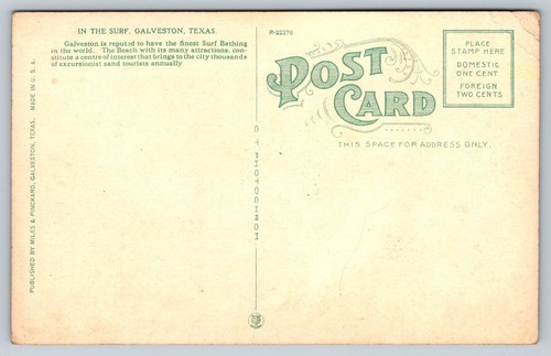 Vintage Galveston Texas Surf Baden Pier Postkarte von Miles & Pinckard - Bild 2 von 2