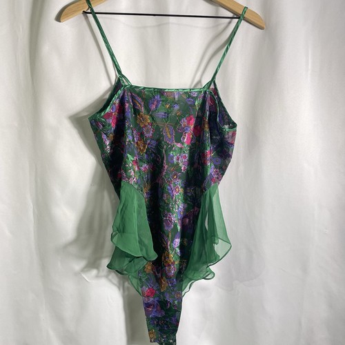 Vintage Victoria’s Secret Gold Label Robe And Snap Crotch Lingerie Set M/L Green - Picture 8 of 14