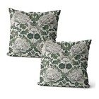 Vintage Chinoiserie Green and White Floral Pillow Covers Vintage Green Set of 2