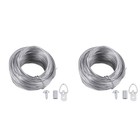  2 stücke 30.5m gummiertes draht seil und 20 sets foto rahmen hängende haken kit