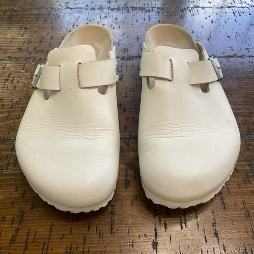 Birkenstock weiß Clogs Boston Gr. 42 L11 M 9 geschlossene Zehe Schnalle Schuhe Slipper - Bild 2 von 14
