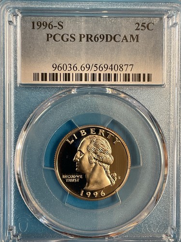 3-Coins 25c/25c/25c Washington Quarters PCGS PR69DCAM 1996S/1997S/1998S - Picture 2 of 7