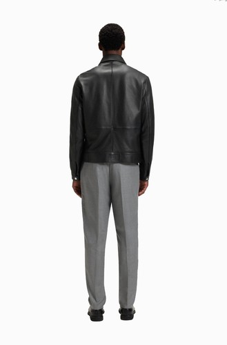HUGO BOSS Regular-fit leather jacket with zip closure Sz S-XL - Picture 3 of 7