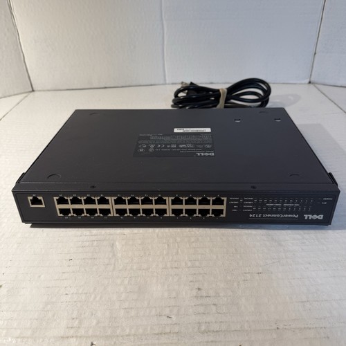 Dell Power Connect 2124 Fast Ethernet Switch 24 Port Power Cord Mount Brackets - Picture 6 of 16