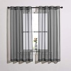  Transparent Sheer Curtains Panels - Voile 54"W x 63"L (Pack of 2) Dark Grey
